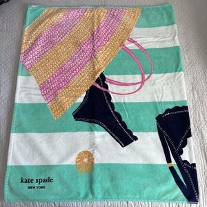 Kate Spade Teal and White Striped Towel